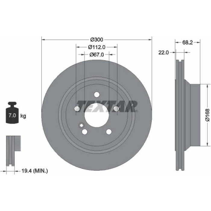 Textar Bremsscheibe 92115505 Textar Bremsscheibe 92115505