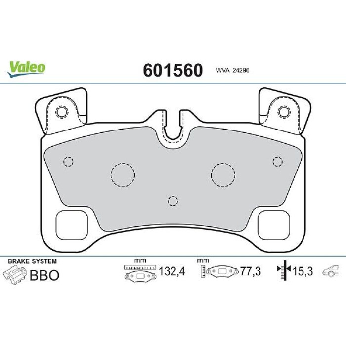 Valeo Bremsbelagsatz 601560 Valeo Bremsbelagsatz 601560