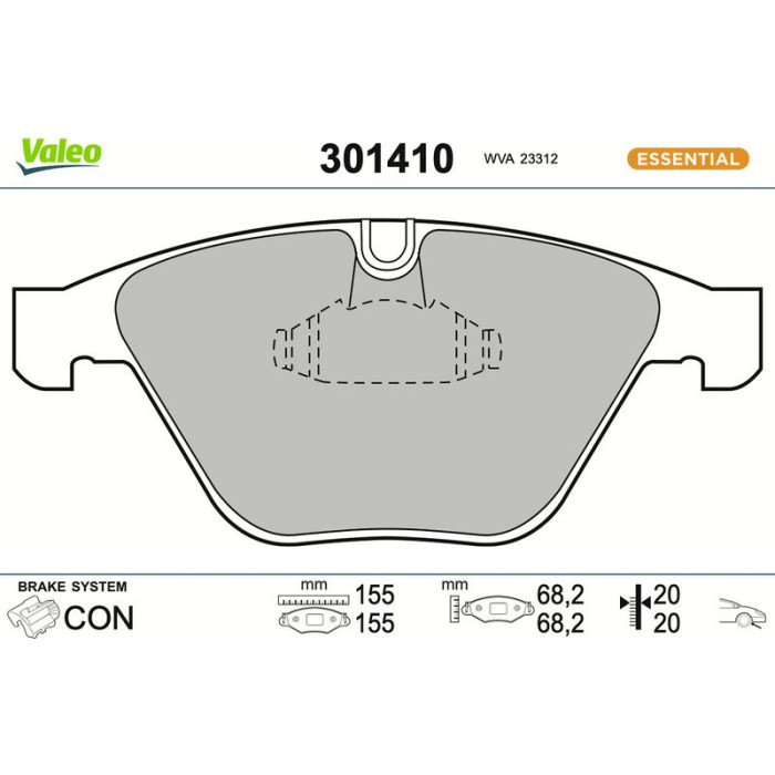 Valeo Bremsbelagsatz 301410 Valeo Bremsbelagsatz 301410