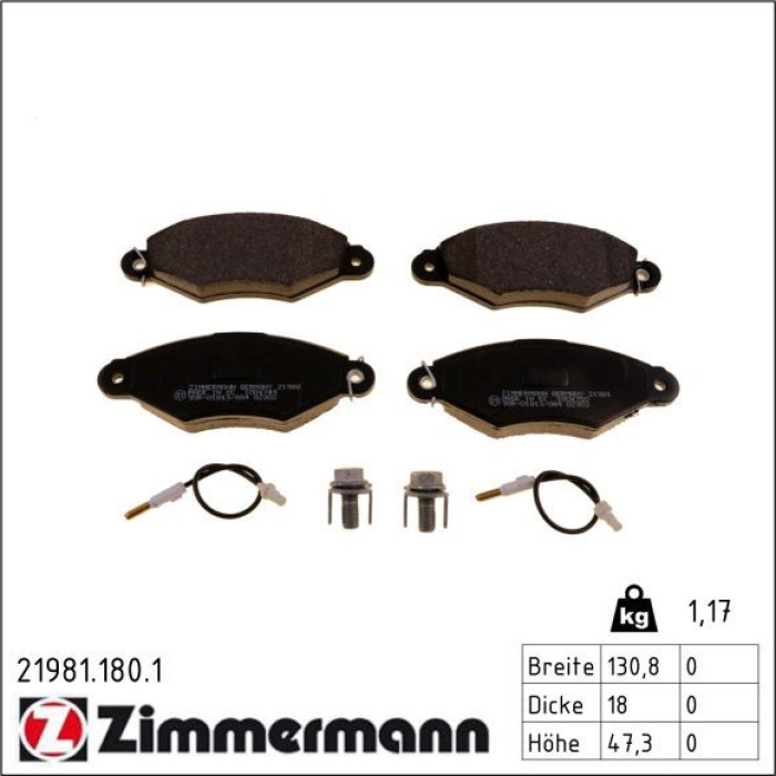 ZIMMERMANN Bremsbeläge 21981.180.1 ZIMMERMANN Bremsbeläge 21981.180.1