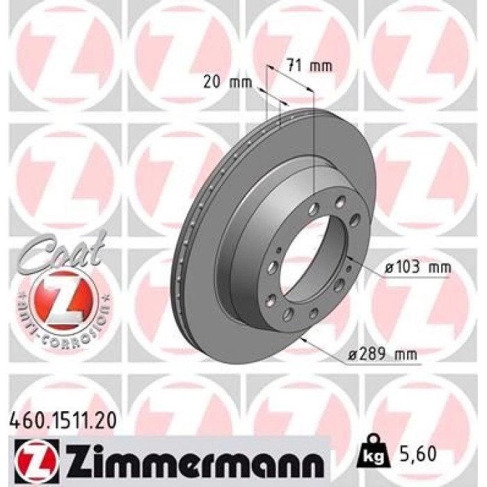 Zimmermann Bremsscheibe Hinterachse 460.1511.20