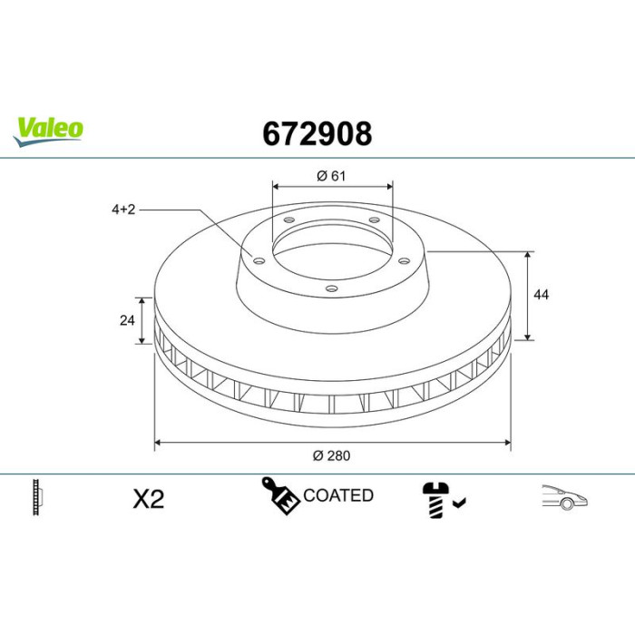 Valeo Bremsscheibe 672908 Valeo Bremsscheibe 672908