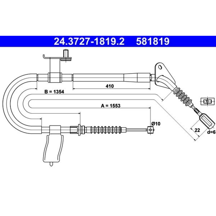 ATE Handbremsseil 24.3727-1819.2 ATE Handbremsseil 24.3727-1819.2