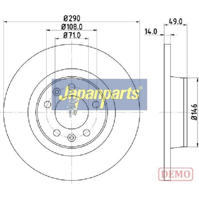 Japanparts Bremsscheibe DP-0612C Japanparts Bremsscheibe DP-0612C
