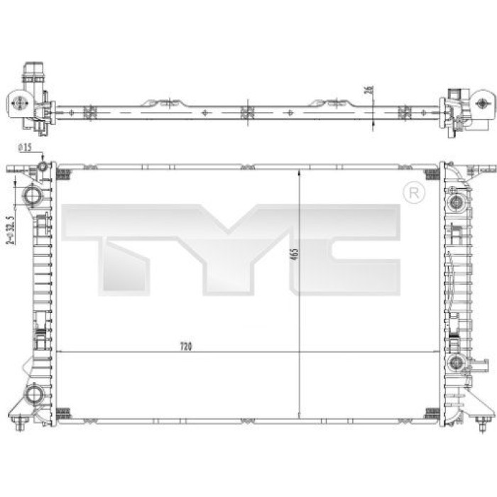 TYC Motorkühler 702-0037 TYC Motorkühler 702-0037