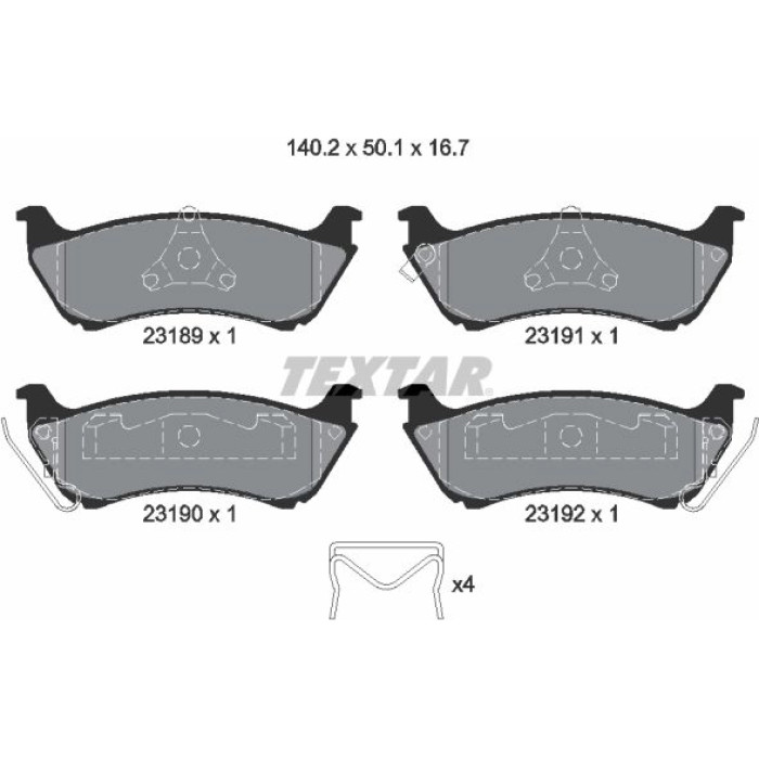 Textar Bremsbelagsatz 2318902 Textar Bremsbelagsatz 2318902