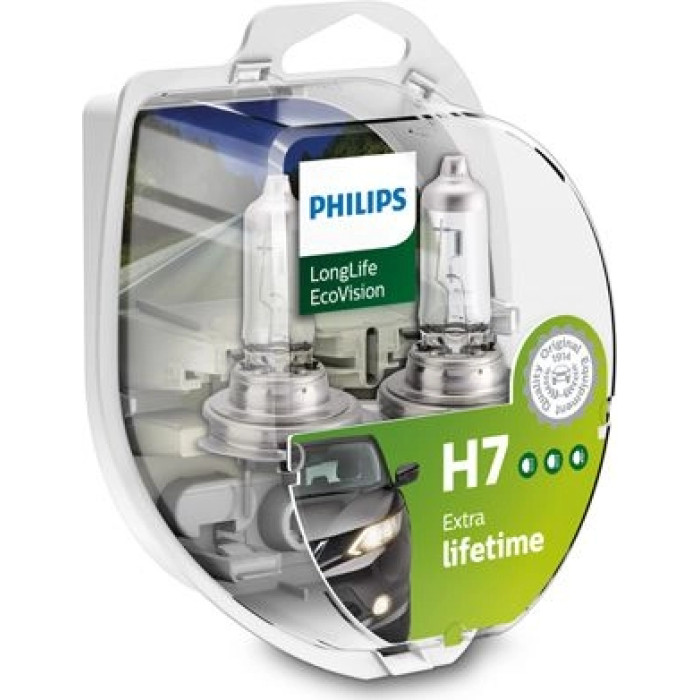 12972LLECOS2 PHILIPS H7 Halogenlampe LongLife EcoVision 12 V 55 W PX26d, 2 Stück - 12972LLECOS2 - l 12972LLECOS2 PHILIPS H7 Halogenlampe LongLife EcoVision 12 V 55 W PX26d, 2 Stück - 12972LLECOS2 - l