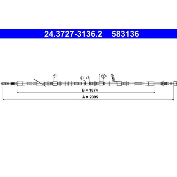 ATE Handbremsseil 24.3727-3136.2 ATE Handbremsseil 24.3727-3136.2