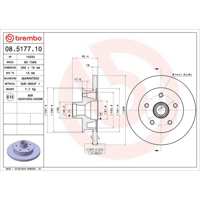 Brembo Bremsscheibe 08.5177.10 Brembo Bremsscheibe 08.5177.10