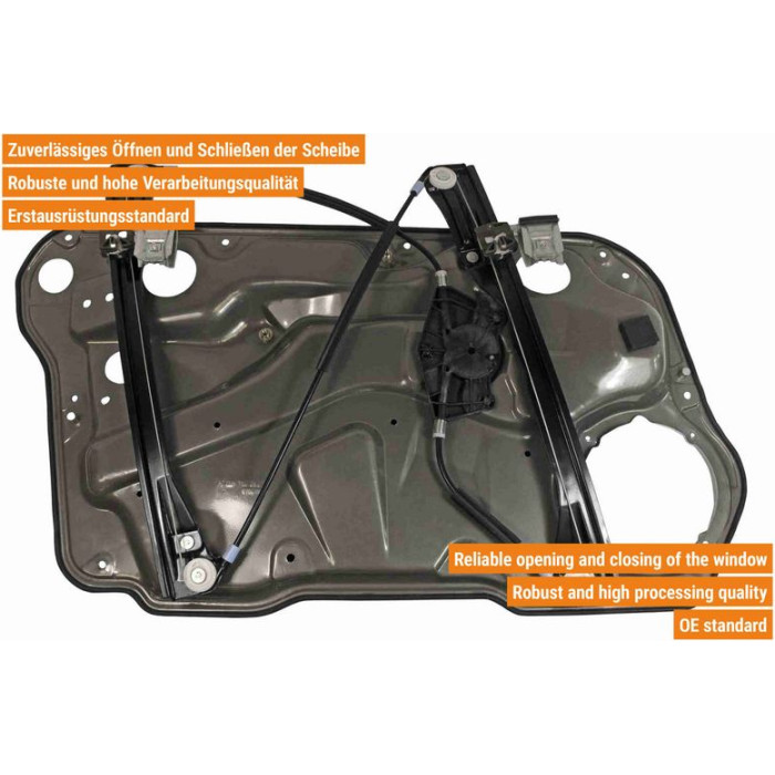 VAICO V10-6328 Fensterheber vorne rechts, elektrisch, mit Trägerplatte, für Linkslenker, ohne Motor VAICO V10-6328 Fensterheber vorne rechts, elektrisch, mit Trägerplatte, für Linkslenker, ohne Motor