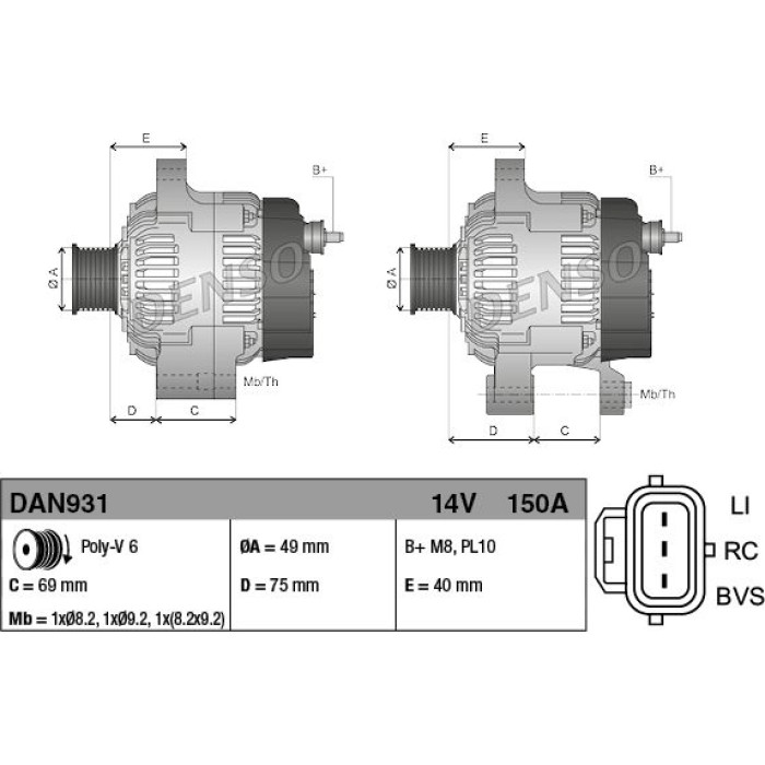 Denso Lichtmaschine DAN931