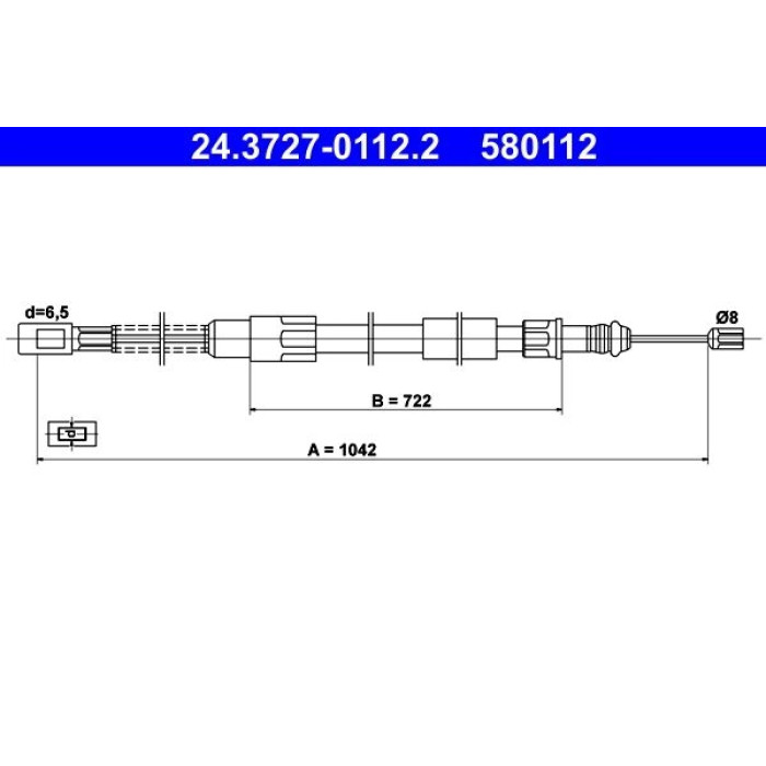 ATE Handbremsseil 24.3727-0112.2 ATE Handbremsseil 24.3727-0112.2