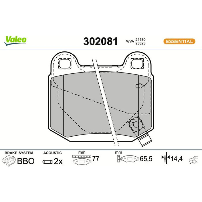 Valeo Bremsbelagsatz 302081 Valeo Bremsbelagsatz 302081