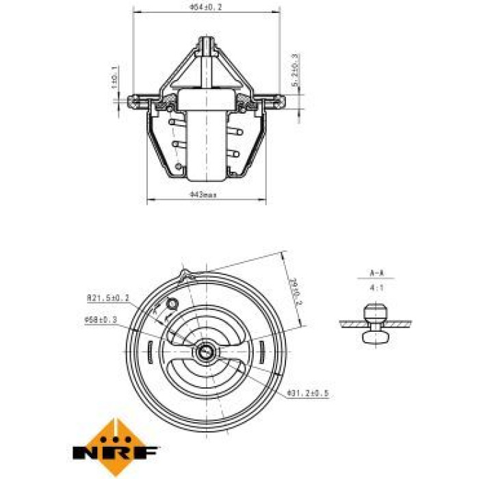 NRF Kühlmittelthermostat 725196 NRF Kühlmittelthermostat 725196