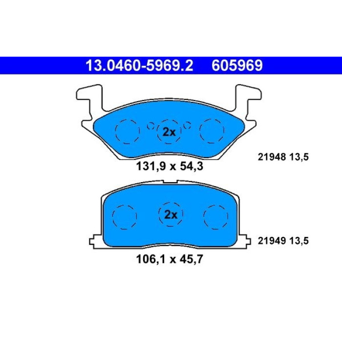 ATE Bremsbeläge 13.0460-5969.2 ATE Bremsbeläge 13.0460-5969.2