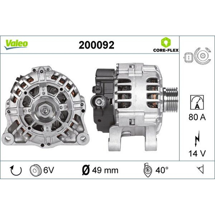 Valeo Lichtmaschine 200092 Valeo Lichtmaschine 200092