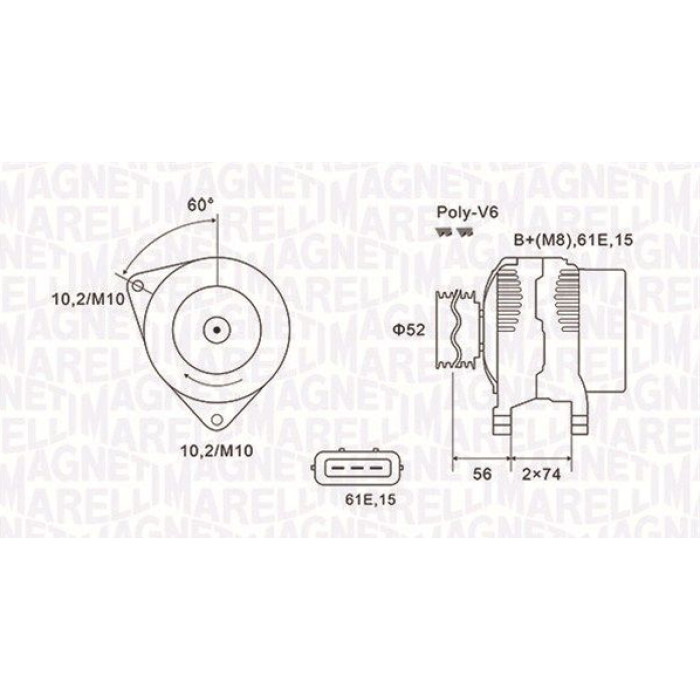 Magneti Marelli Lichtmaschine 063731580010 Magneti Marelli Lichtmaschine 063731580010
