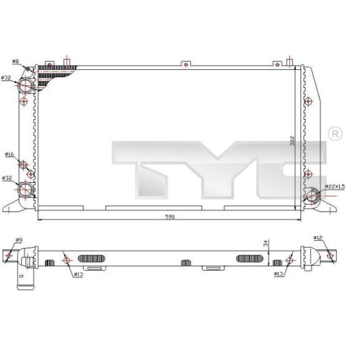 TYC Motorkühler 702-0035 TYC Motorkühler 702-0035