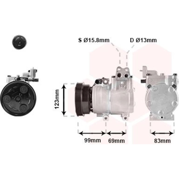 Van Wezel Klimakompressor 8200K221 Van Wezel Klimakompressor 8200K221