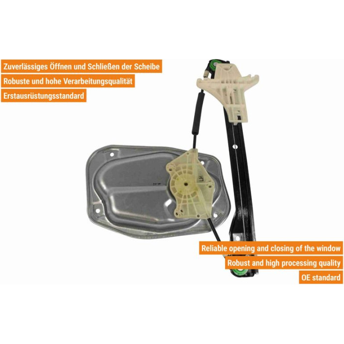 VAICO V10-9829 Fensterheber hinten links, ohne Motor, mit Komfortfunktion, mit Trägerplatte, elektrisch VAICO V10-9829 Fensterheber hinten links, ohne Motor, mit Komfortfunktion, mit Trägerplatte, elektrisch