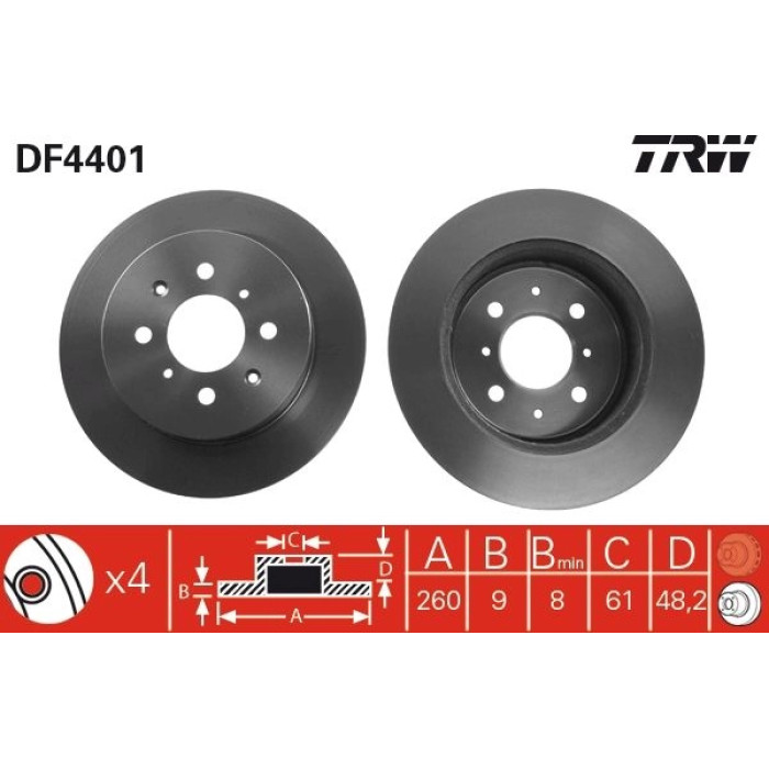 TRW Bremsscheibe Honda Civic DF4401 TRW Bremsscheibe Honda Civic DF4401