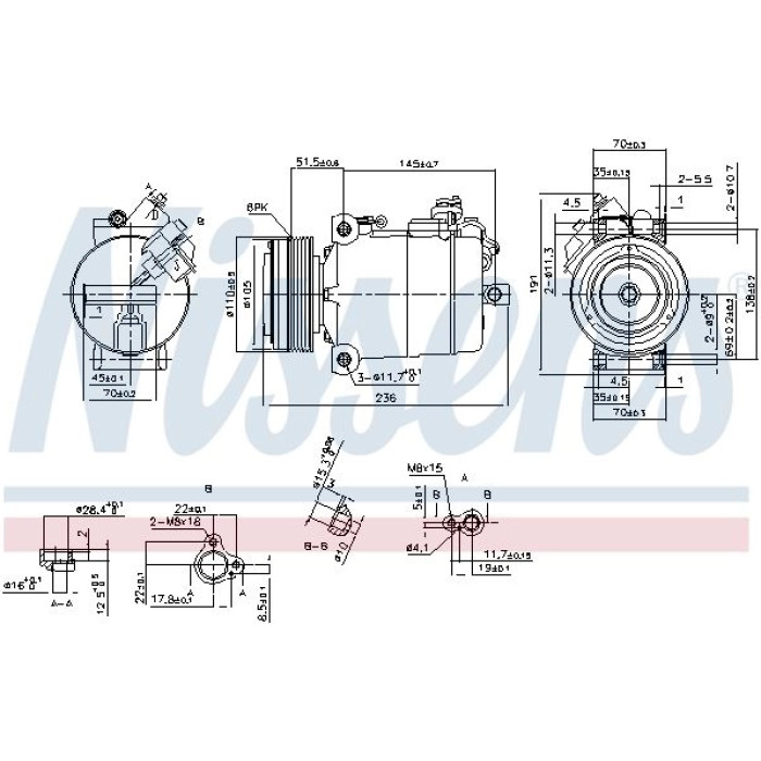 Nissens Klimakompressor PKW 890043 Nissens Klimakompressor PKW 890043