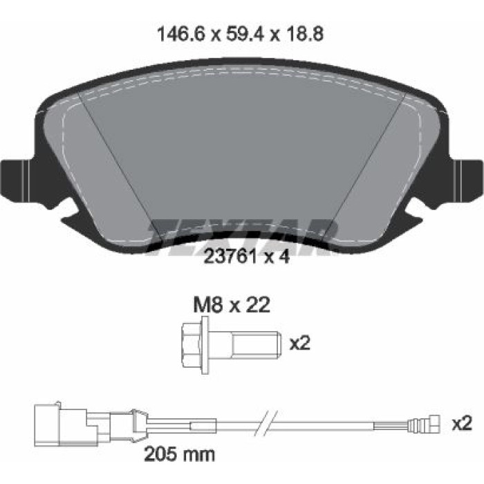 Textar Bremsbelagsatz 2376101 Textar Bremsbelagsatz 2376101