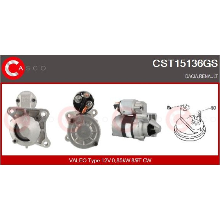 CASCO Anlasser CST15136GS CASCO Anlasser CST15136GS