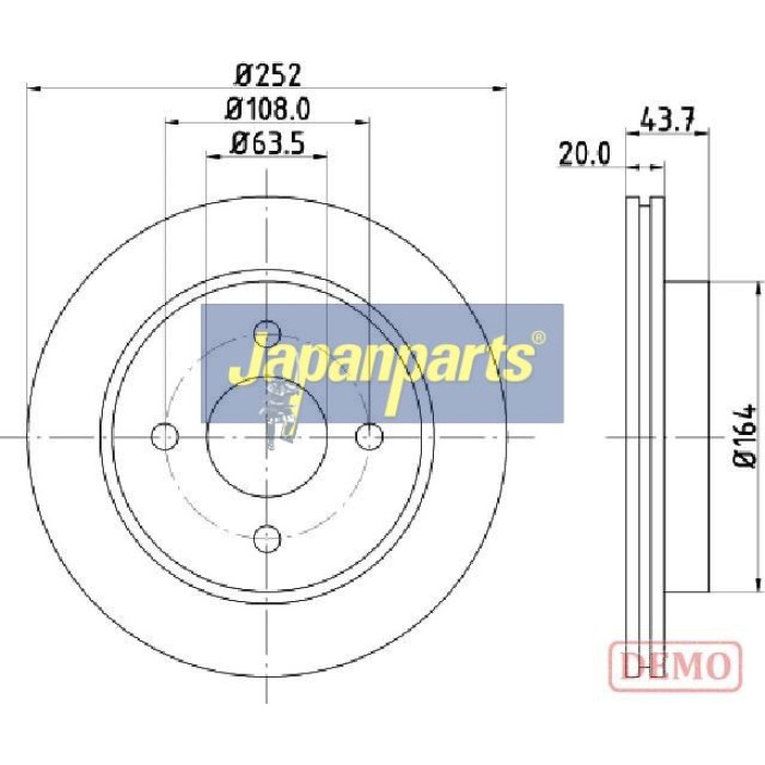 Japanparts Bremsscheibe DP-0308C Japanparts Bremsscheibe DP-0308C