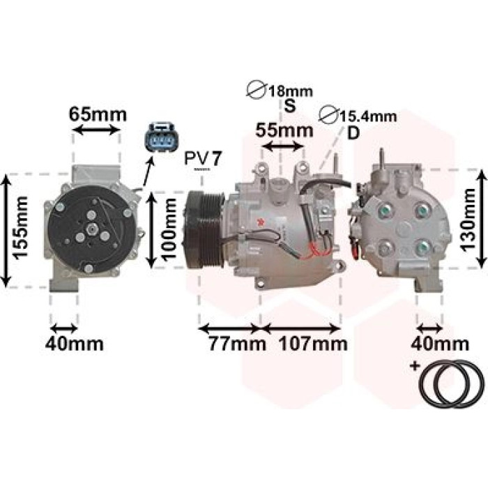 Van Wezel Klimakompressor 2500K232