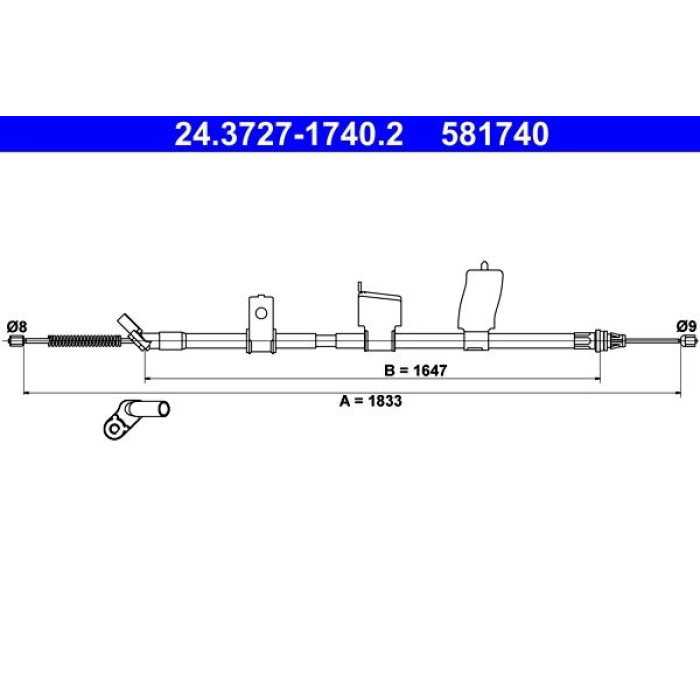 ATE Handbremsseil 24.3727-1740.2 ATE Handbremsseil 24.3727-1740.2