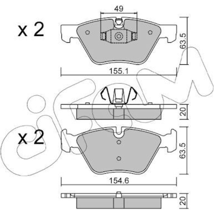 CIFAM Bremsbelagsatz, Scheibenbremse 822-557-5 CIFAM Bremsbelagsatz, Scheibenbremse 822-557-5
