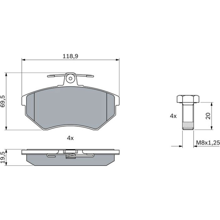 Bosch Bremsbelagsatz 0 986 494 726 Bosch Bremsbelagsatz 0 986 494 726