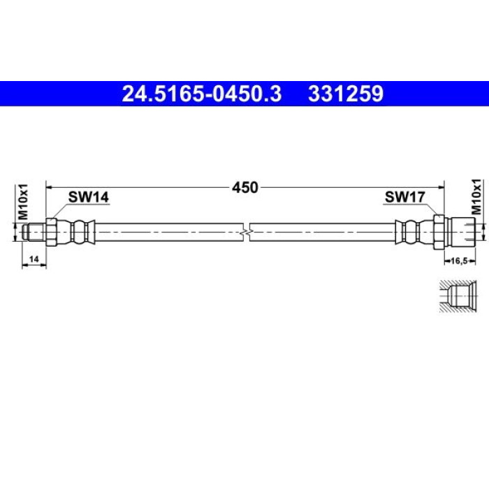 ATE Bremsschlauch 24.5165-0450.3 ATE Bremsschlauch 24.5165-0450.3