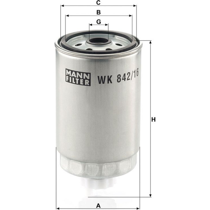 WK 842/16 MANN-FILTER Kraftstofffilter LKW WK 842/16 WK 842/16 MANN-FILTER Kraftstofffilter LKW WK 842/16