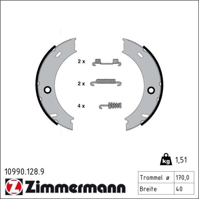 ZIMMERMANN Bremsbacken 10990.128.9 ZIMMERMANN Bremsbacken 10990.128.9