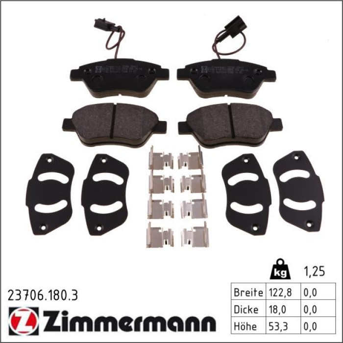 23706.180.3 ZIMMERMANN Bremsbeläge 23706.180.3 23706.180.3 ZIMMERMANN Bremsbeläge 23706.180.3