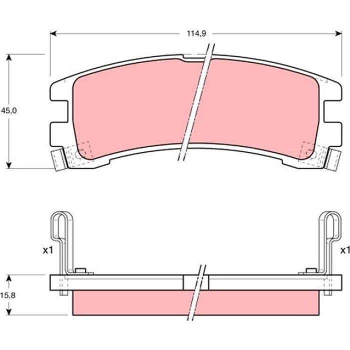 TRW Bremsbeläge Hinterachse GDB1018 TRW Bremsbeläge Hinterachse GDB1018