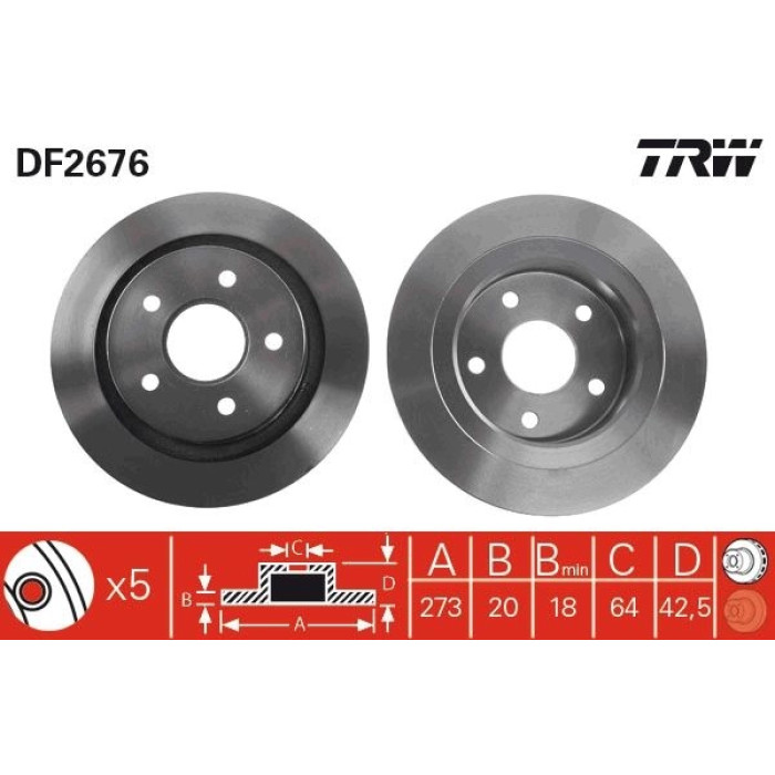 TRW Bremsscheibe DF2676 TRW Bremsscheibe DF2676