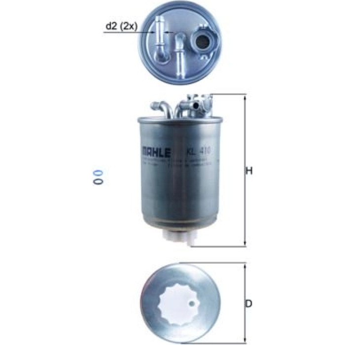 MAHLE Kraftstofffilter KL 410D MAHLE Kraftstofffilter KL 410D