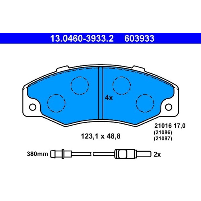 13.0460-3933.2 ATE Bremsbeläge 13.0460-3933.2 13.0460-3933.2 ATE Bremsbeläge 13.0460-3933.2