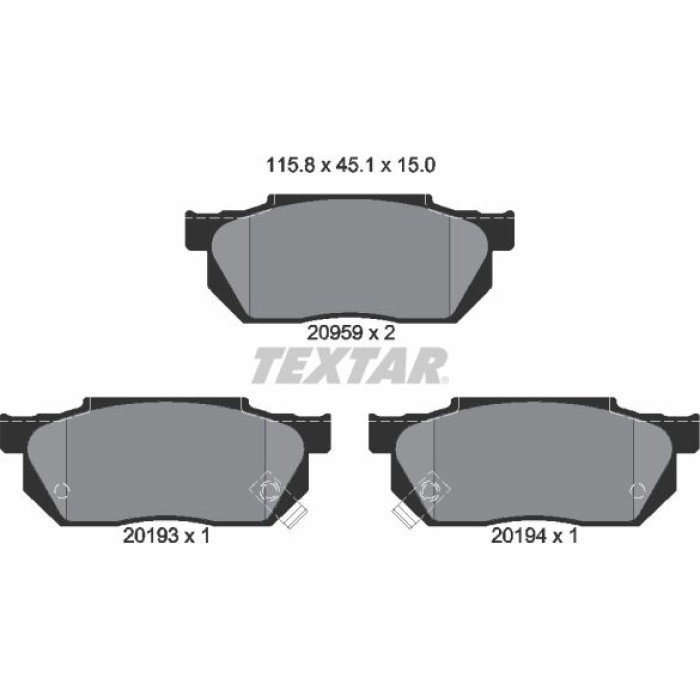 Textar Bremsbelagsatz 2095902 Textar Bremsbelagsatz 2095902