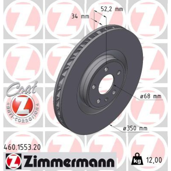 Zimmermann Bremsscheibe 460.1553.20 Zimmermann Bremsscheibe 460.1553.20