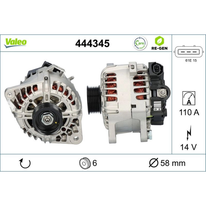 Valeo Lichtmaschine 444345 Valeo Lichtmaschine 444345