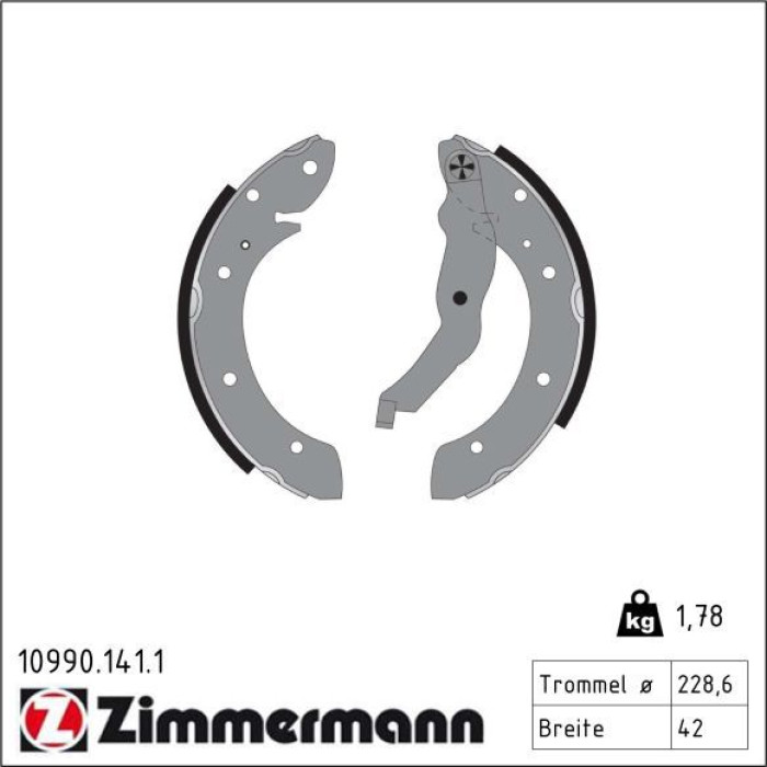 ZIMMERMANN Bremsbacken 10990.141.1 ZIMMERMANN Bremsbacken 10990.141.1