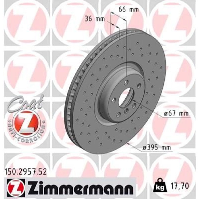 150.2957.52 Zimmermann Bremsscheibe Vorderachse Sport 150.2957.52 150.2957.52 Zimmermann Bremsscheibe Vorderachse Sport 150.2957.52