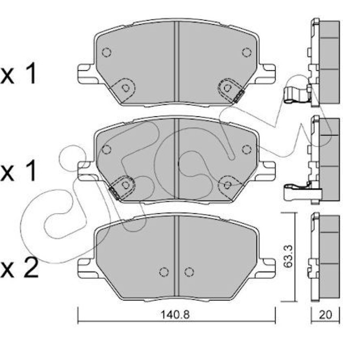 CIFAM Bremsbelagsatz, Scheibenbremse 822-1001-0