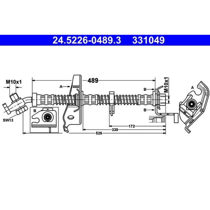 ATE Bremsschlauch 24.5226-0489.3 ATE Bremsschlauch 24.5226-0489.3
