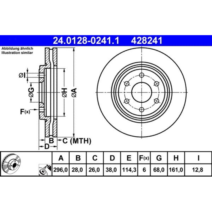 ATE Bremsscheibe Nissan Vorderachse Navara/Pathfinder 2.5 dCi 4Wd 05 24.0128-0241.1 ATE Bremsscheibe Nissan Vorderachse Navara/Pathfinder 2.5 dCi 4Wd 05 24.0128-0241.1
