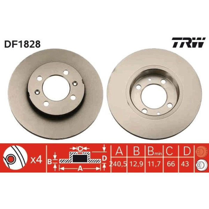 TRW Bremsscheibe DF1828